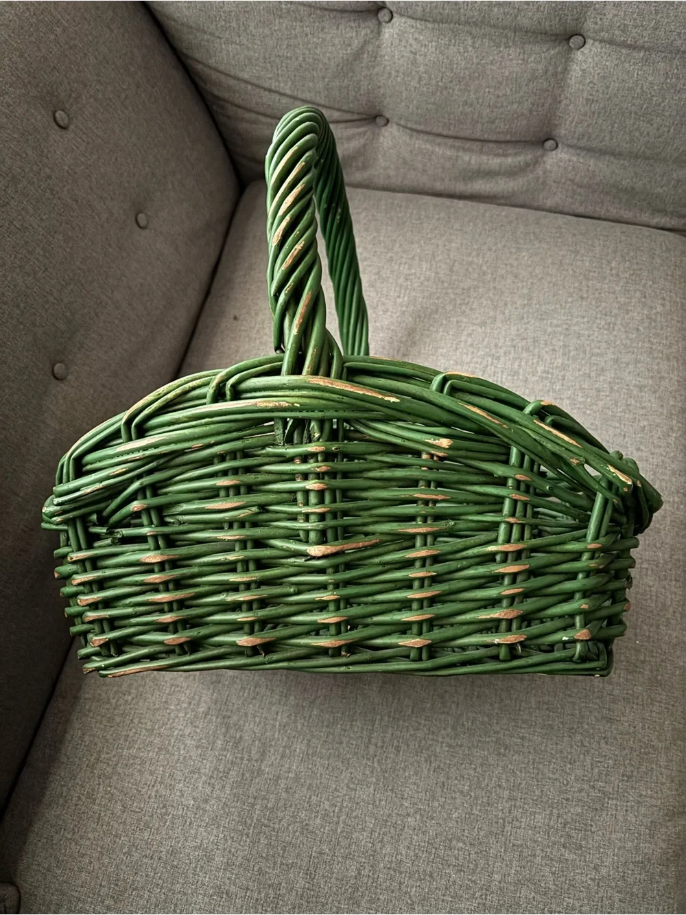 Home basket green sturdy 16” x 14” x 16” high